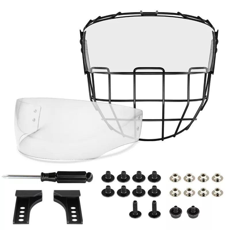 Cage Hockey ກ້ອນທີ່ມີ Visor Set