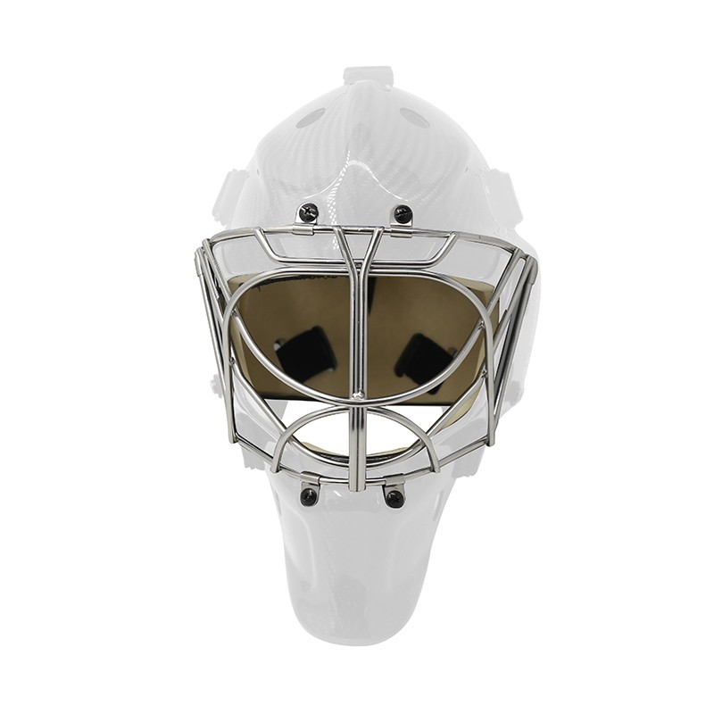 ໝວກກັນກະທົບ Goalie Cat Eyes ສີຂາວ
