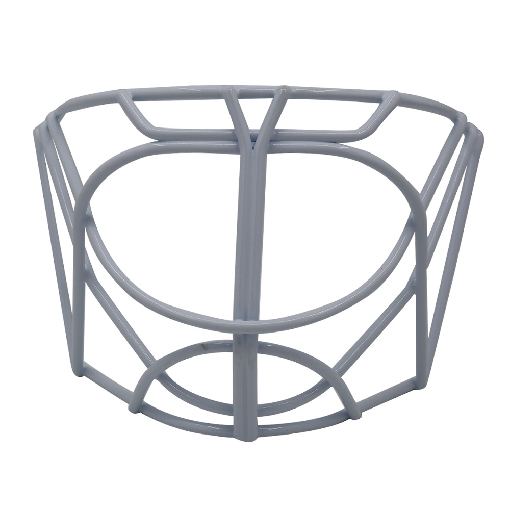 ໝວກກັນກະທົບ Hockey Goalie Cage ສີຂາວ ມີເສັ້ນຜ່າສູນກາງສາຍ 4.8mm